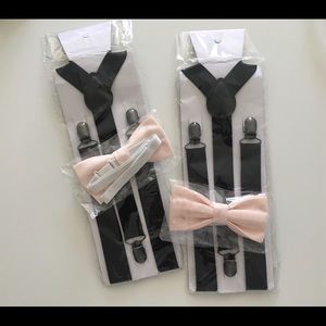 Bow tie and suspender set